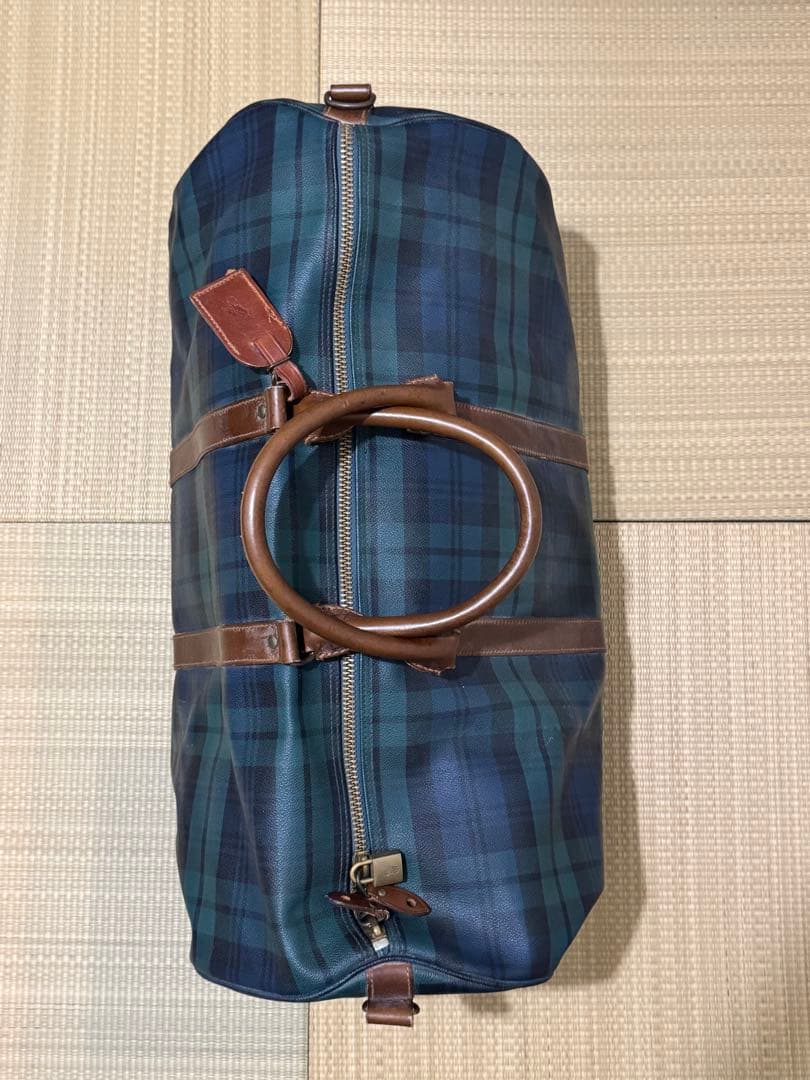 ラルフローレン レザーPVC 2way ブラックウォッチ 大容量ボストンバッグ