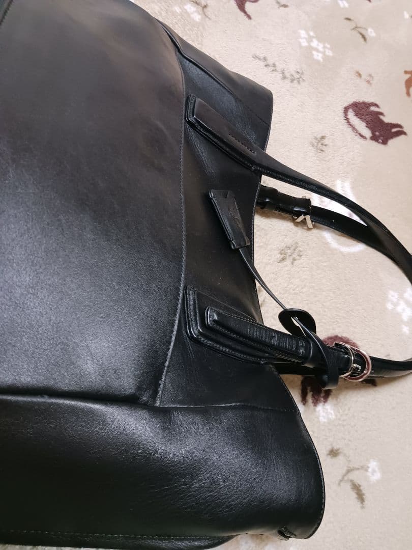 pid撥水ブラックレザートートバッグ 大容量雑誌掲載商品タイムセール22時まで