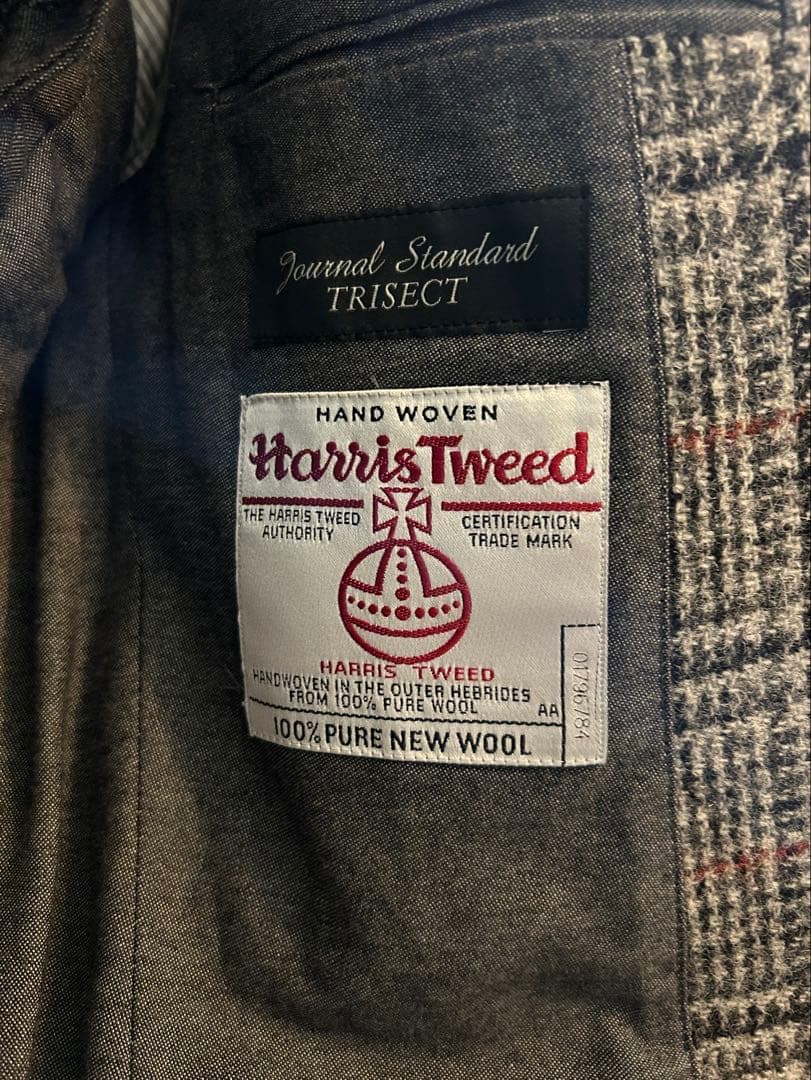 タイムセール　Harris Tweed チェック柄 テーラードジャケット&ベスト