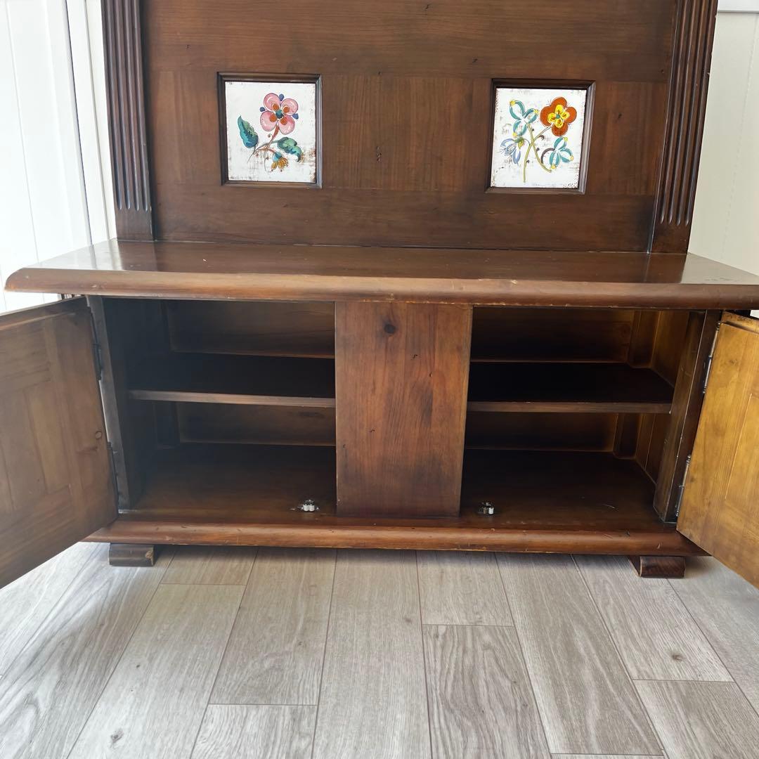 2人掛けベンチ　アクタス取扱　タイル　スペイン　木製　アンティーク　レトロ