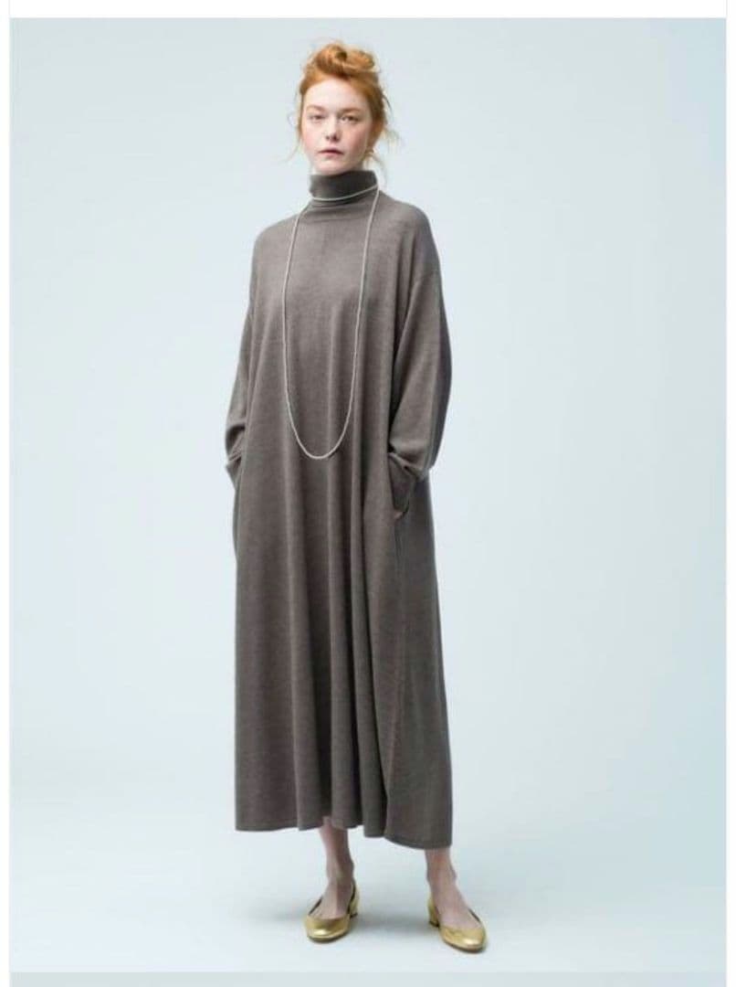 ☆美品☆ ebure ソフトファイン ウール ハイネック ニット ワンピース