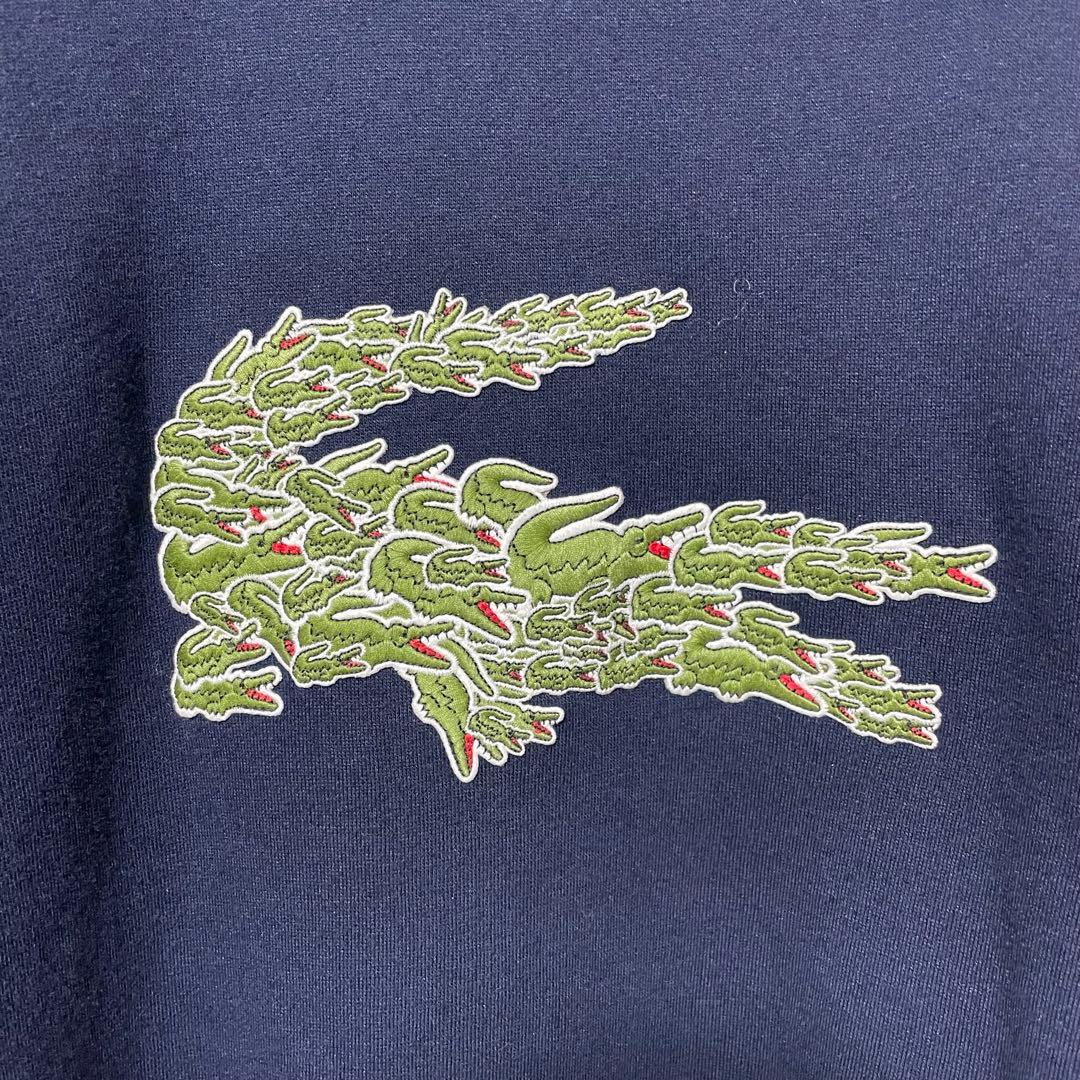 ラコステ マルチワニ ロゴワッペン トレーナー スウェット 裏起毛 ネイビー