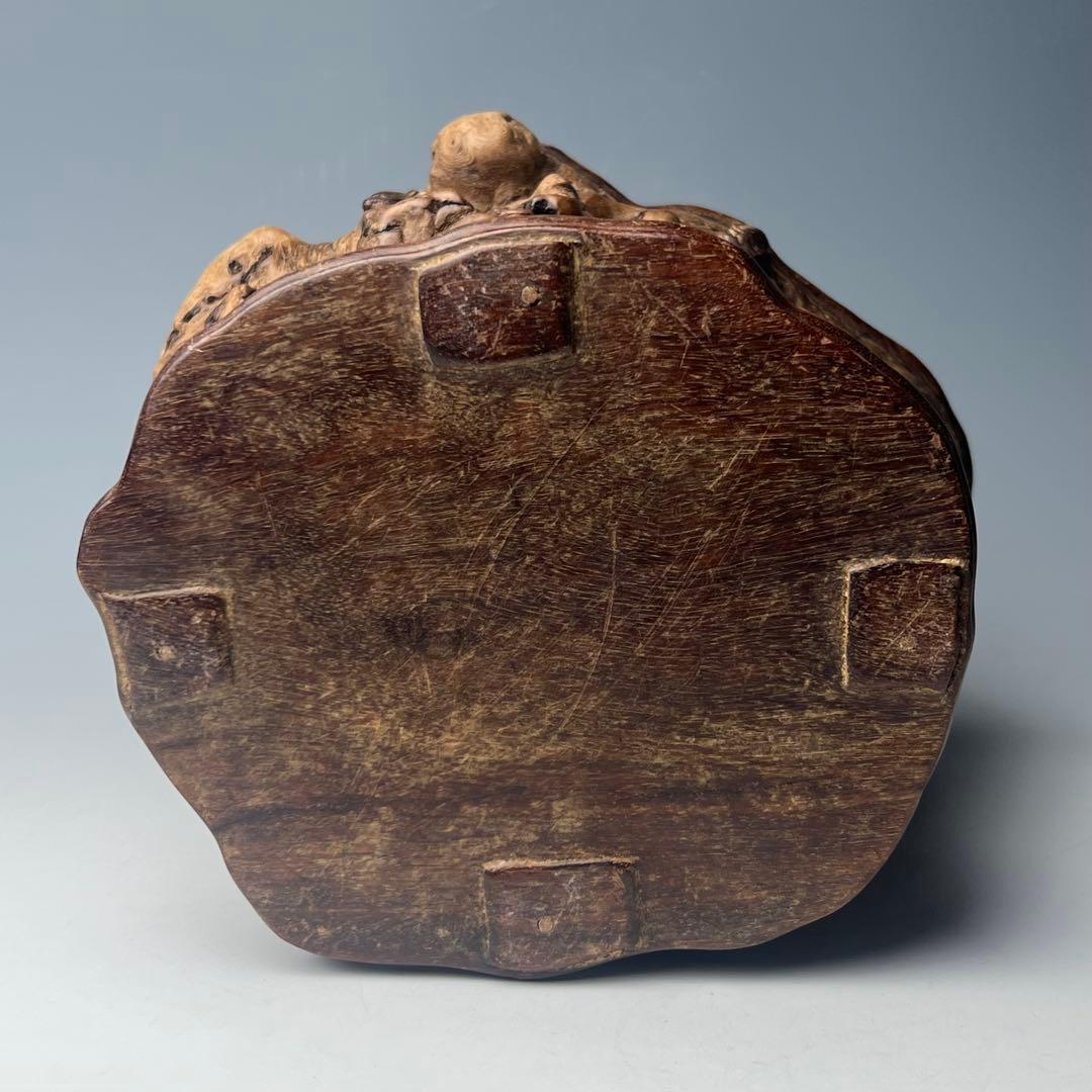 自然木の質感が魅力で優美な逸品 唐物 玉杢筆筒 文房四宝 中国美術 古玩