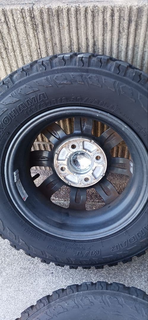 145/80-12インチアルミホイール　タイヤ2セット　軽トラ軽貨物対応タイヤ①
