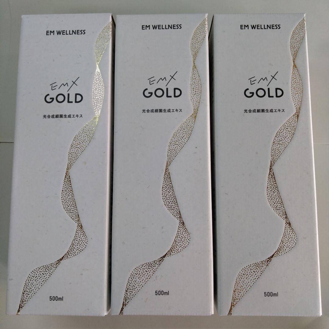 EM X GOLD イーエムエックスゴールド 500mL 3本 箱に傷汚れ潰れ