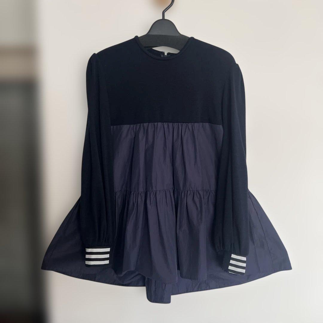 BORDERS at BALCONY ネイビー長袖チュニック