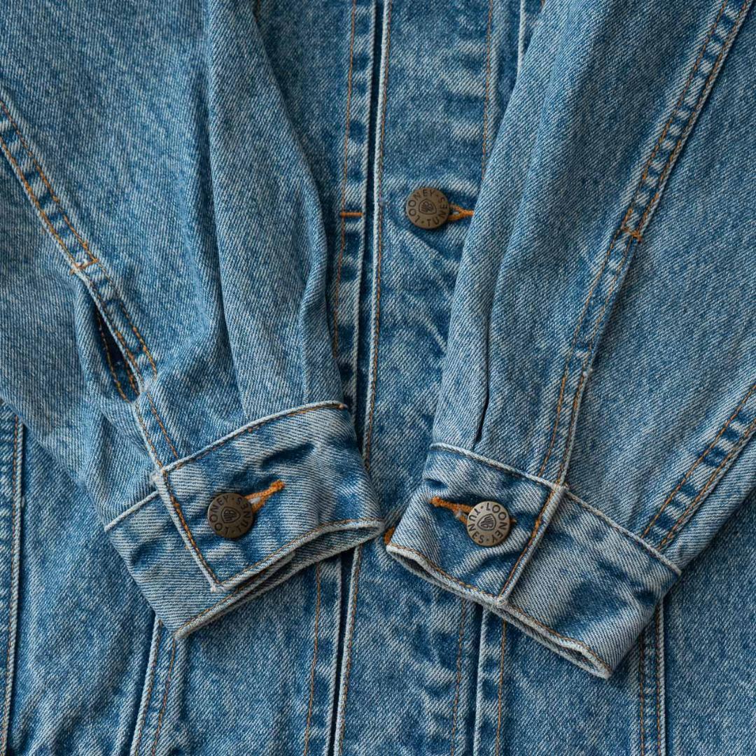 90s ルーニーチューンズ 刺繍デニムジャケット メンズ M相当