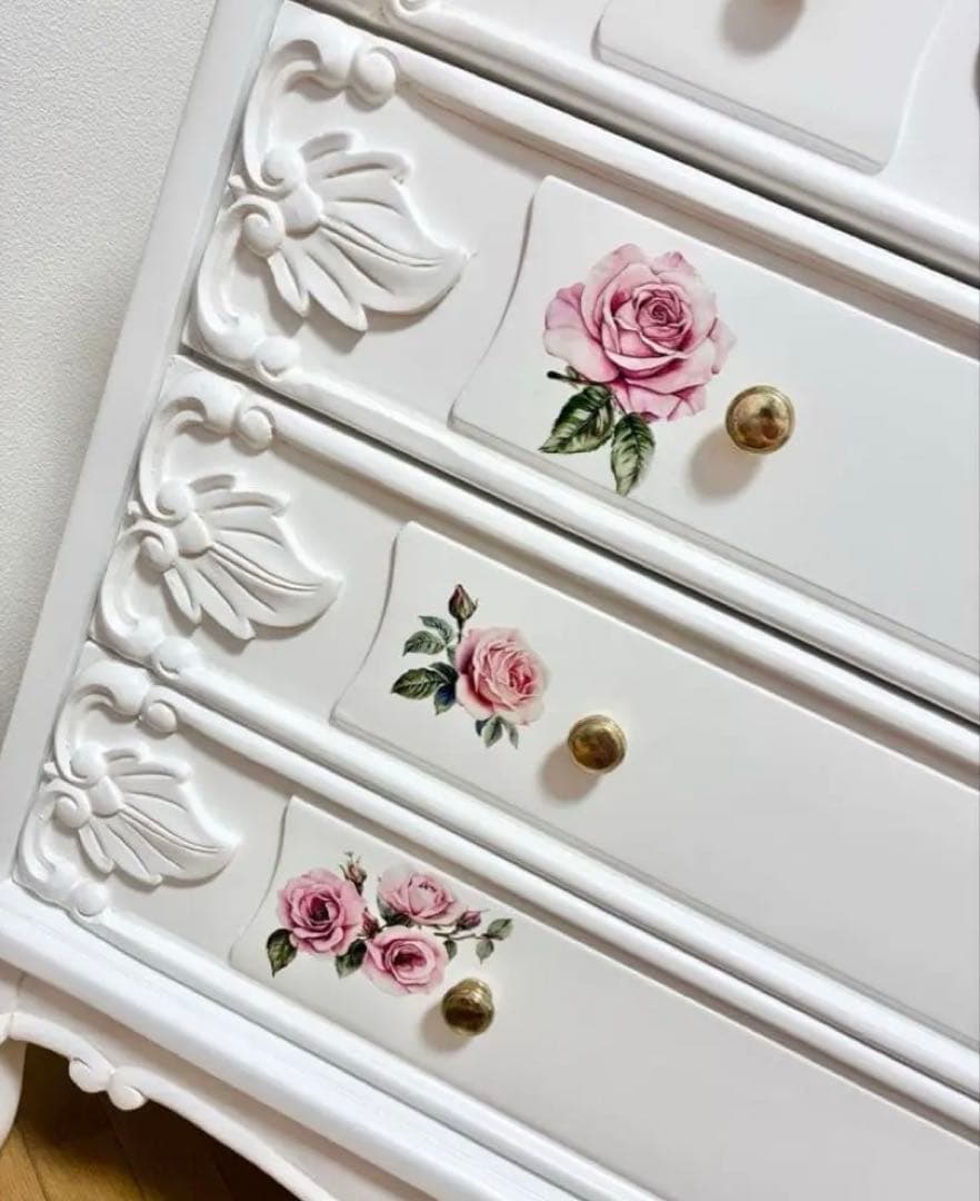 猫脚 チェスト ロマンティック 薔薇 姫家具 ロココ調 ロリィタ