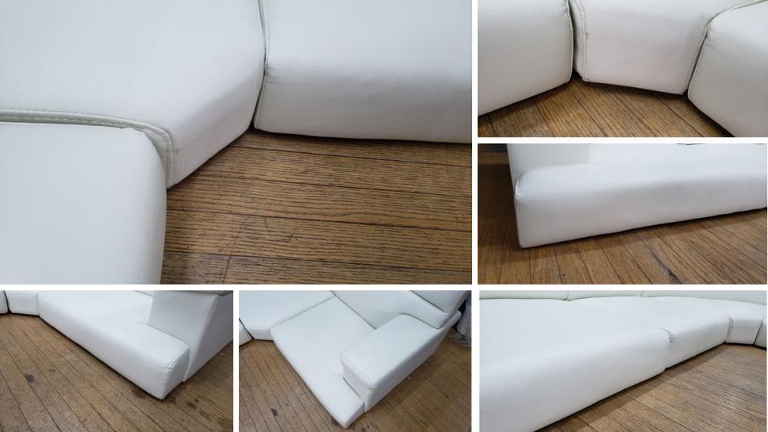 ③ハンドメイドmama　H7　合皮　コーナー ローソファ　５点セット