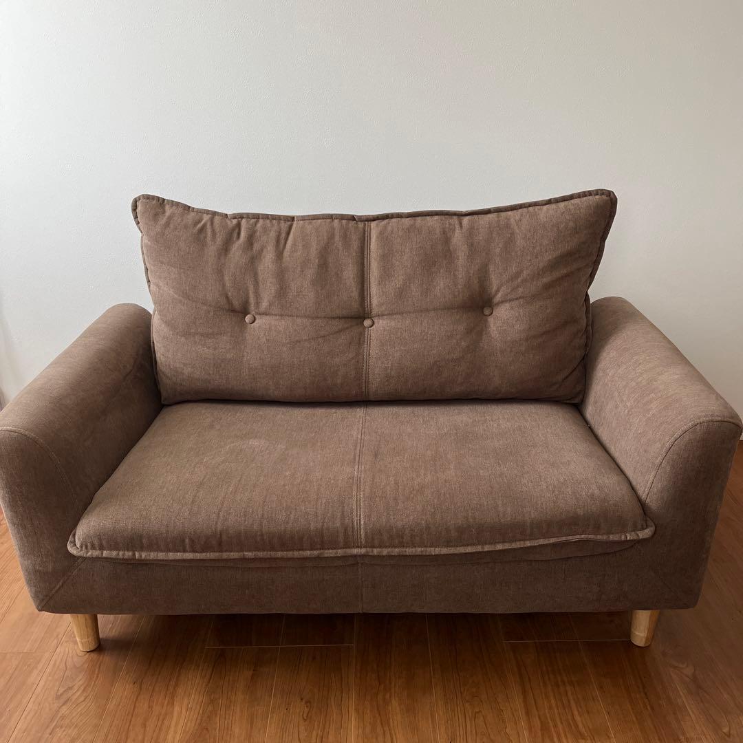 2人がけソファ ブラウン【送料込】