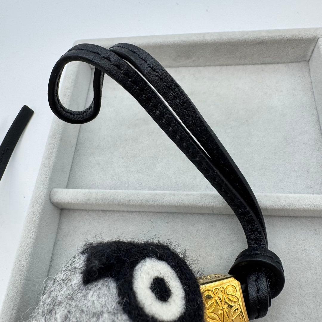 【箱付き】LOEWE バッグチャーム　フクロウ　フェルト　レザー