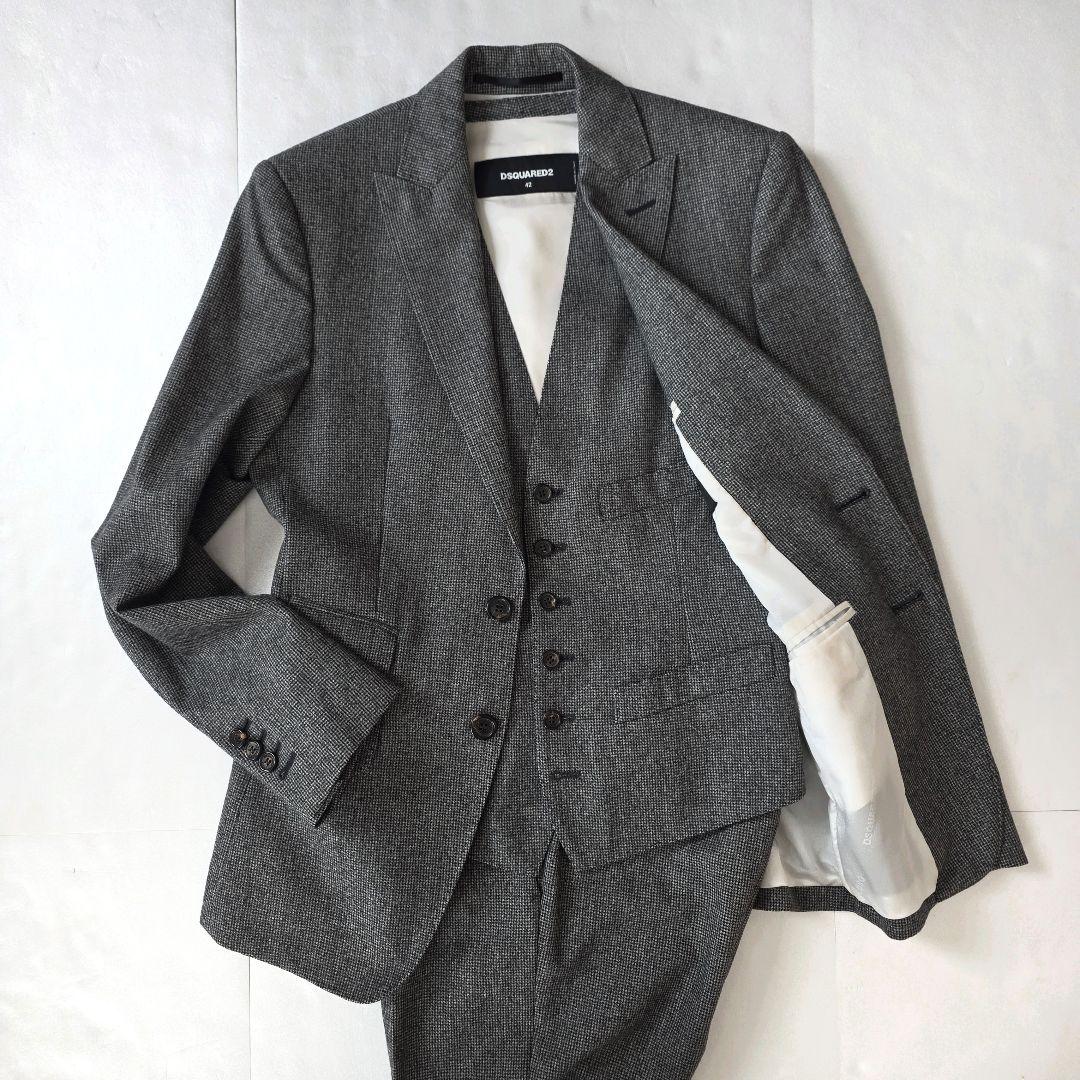 DSQUARED2 ディースクエアード スリーピース 千鳥格子 42 グレー