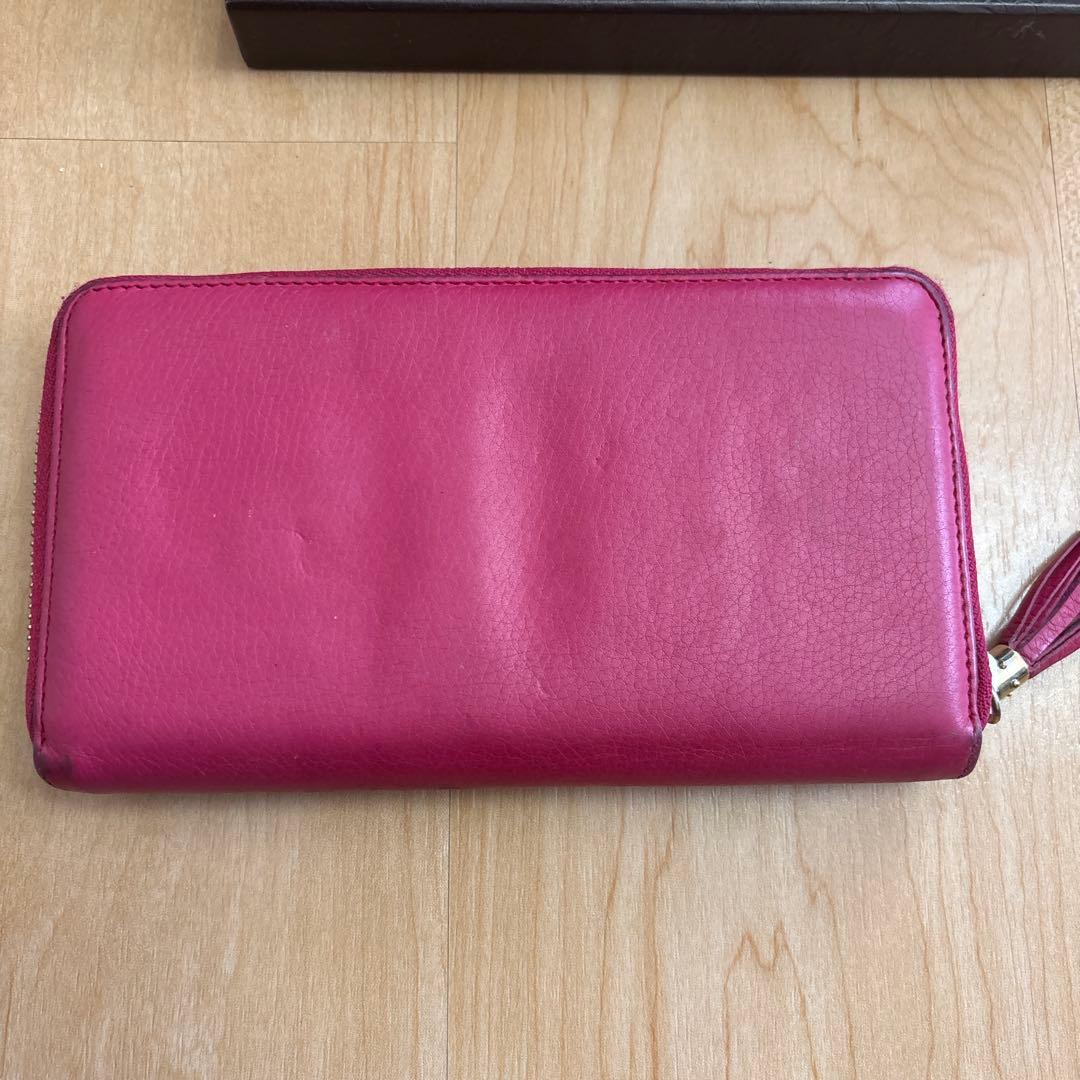 GUCCI グッチ ラウンドファスナー 長財布 SOHO ピンク ウォレット