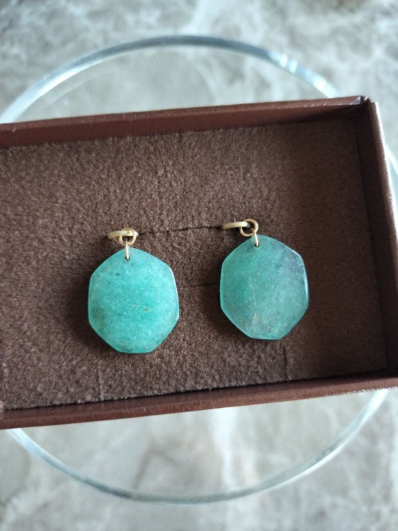 agete アガット ピアスチャーム アベンチュリンクォーツ K10