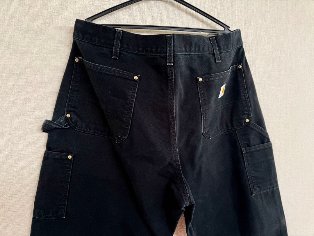 超スペシャル 38X32 W38 カーハート ダブルニー パンツ ブラック