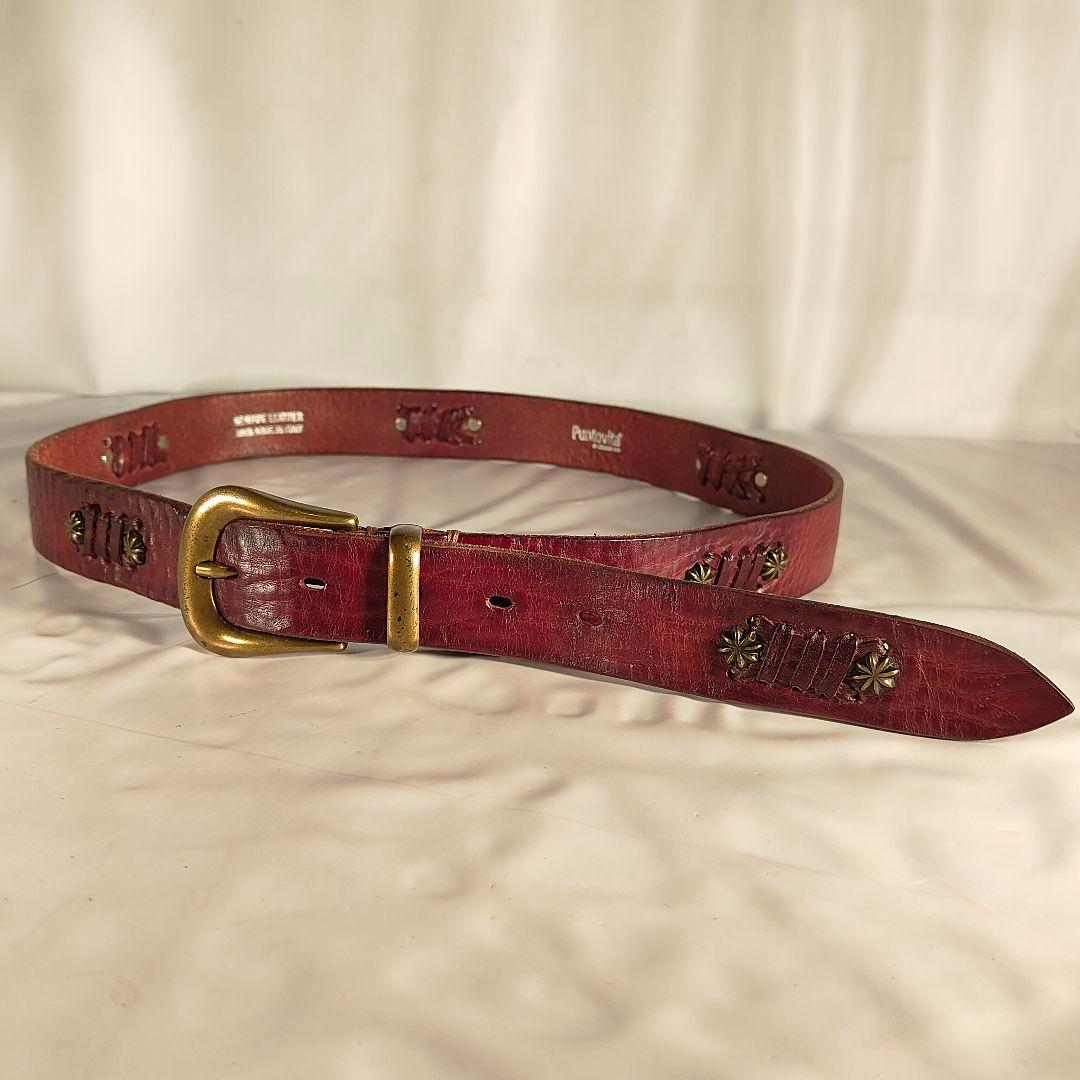 【Vintage】PUNTOVITA イタリア製　高級コンチョベルト　本革正規品