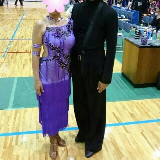 社交ダンス　紫フリンジラテンドレス