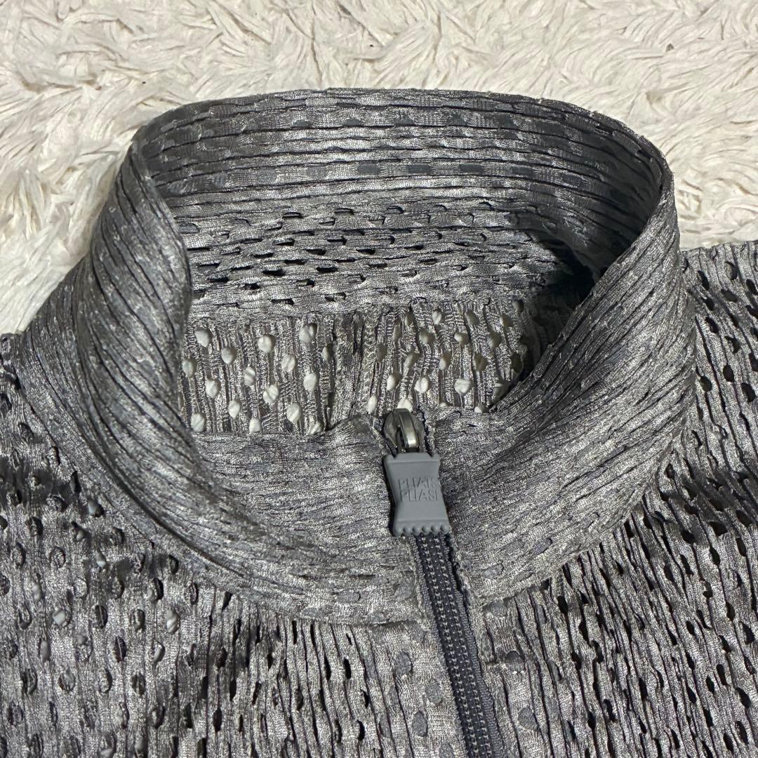 希少 プリーツ プリーズ イッセイミヤケ メッシュ ジップアップ ジャケット