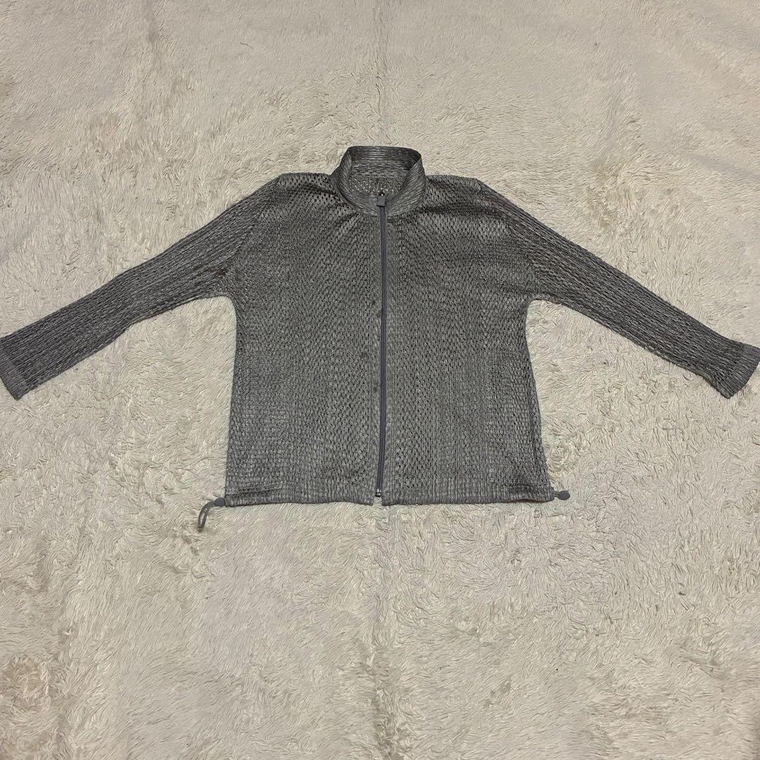 希少 プリーツ プリーズ イッセイミヤケ メッシュ ジップアップ ジャケット