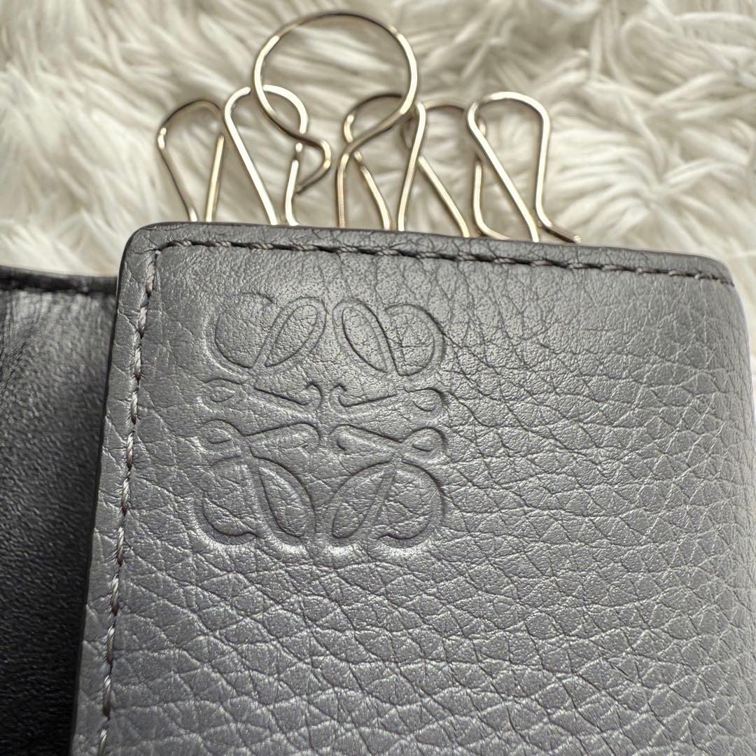 【未使用品】ロエベ メンズ キーケース ソフトグレインカーフ ６連 アナグラム