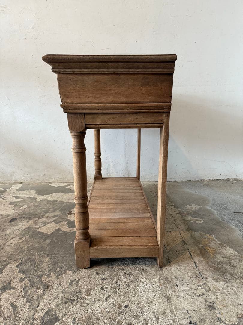 ビンテージ　ドロワー カウンター　コンソール　キッチンテーブル　剥離