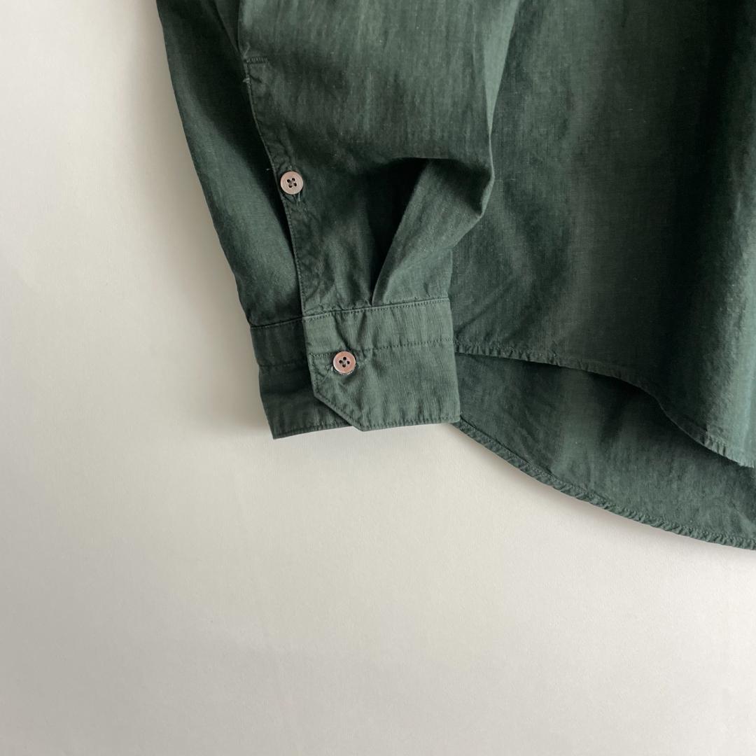 45R (hb) ワイドシャツ 5 ブラウス プルオーバー コットン オリーブ