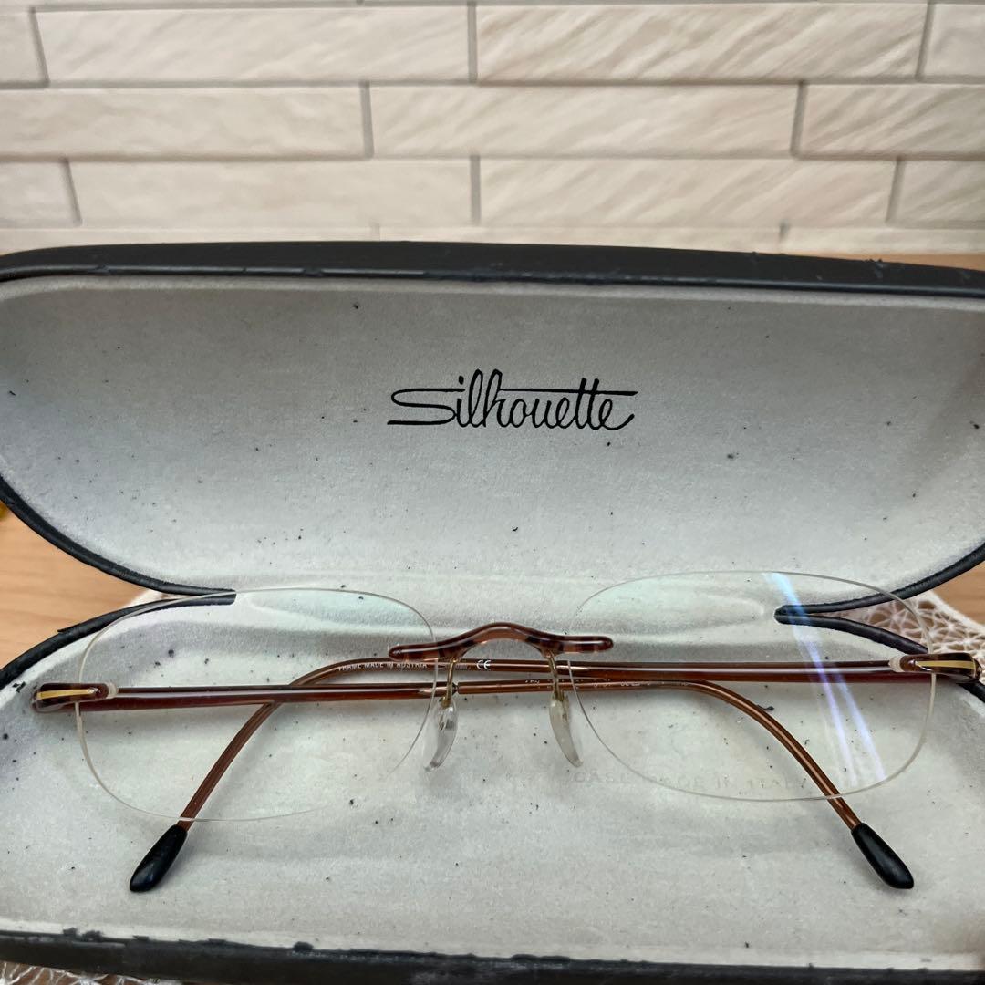 シルエット製 メガネ ブラウン フレーム