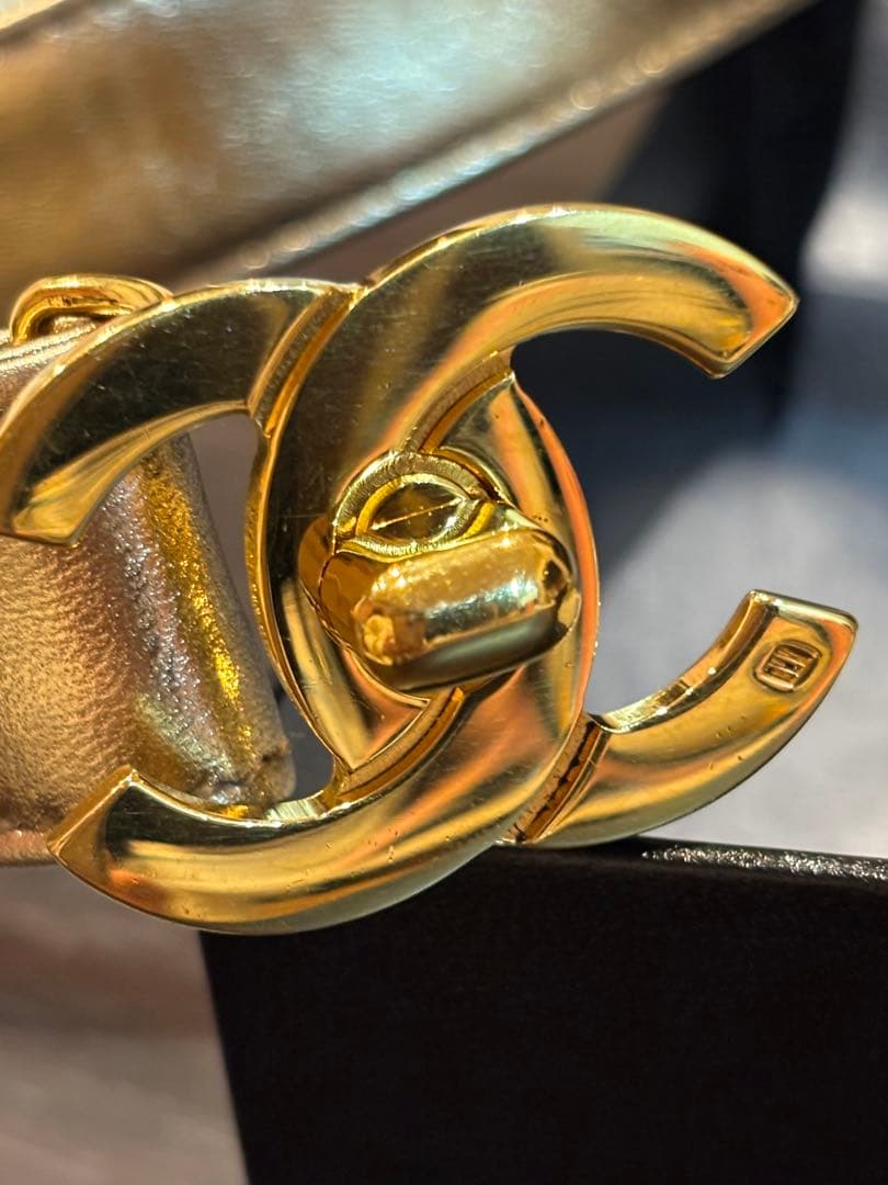CHANEL レア　ゴールド レザー ベルト♡美品