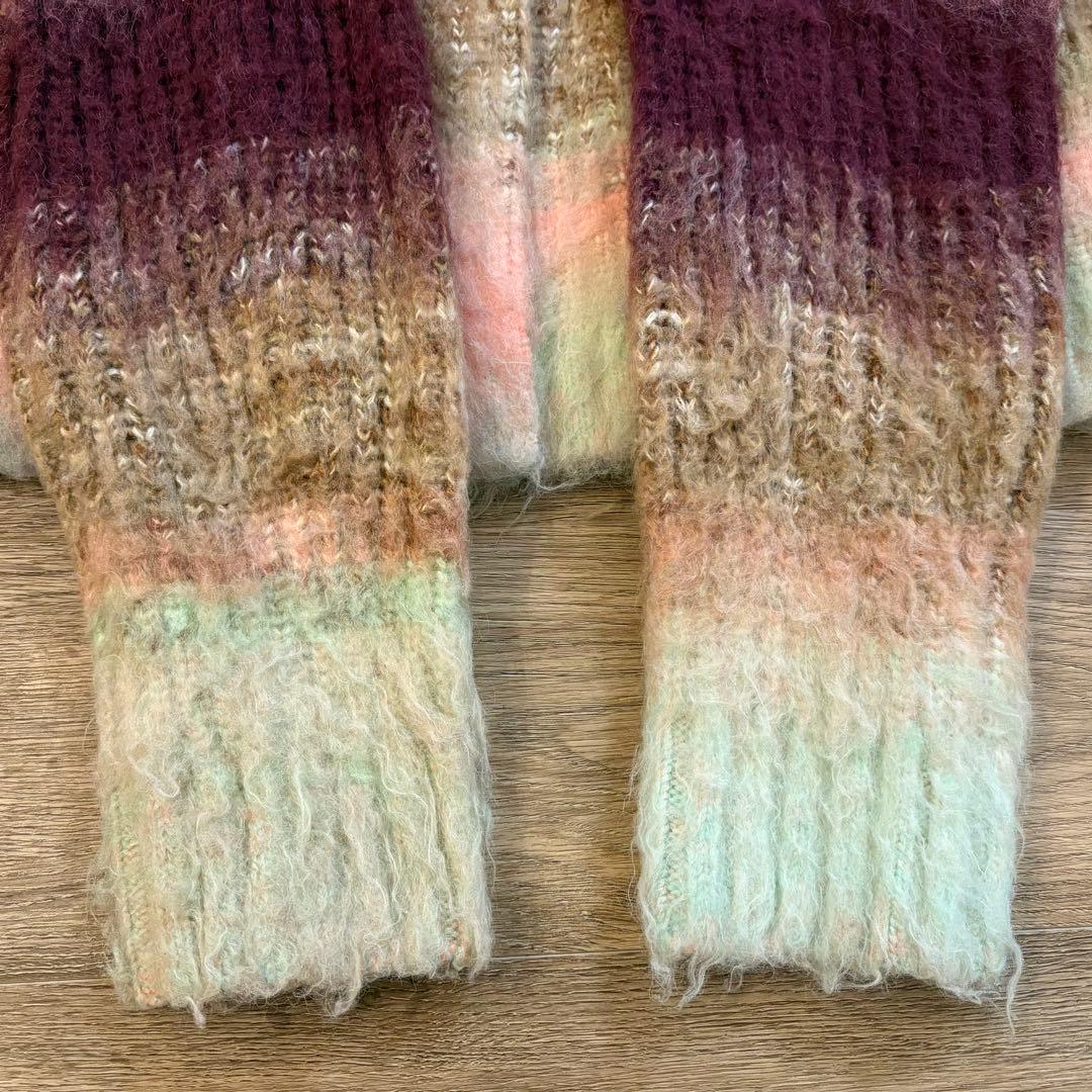 トップス PERVERZE Gradient Stripe Wide Cardigan