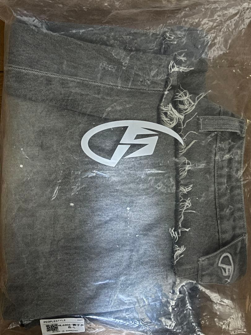 peoplesense ピーポーセンス　ペイントデニム　 ワイドパンツ　Ｌサイズ