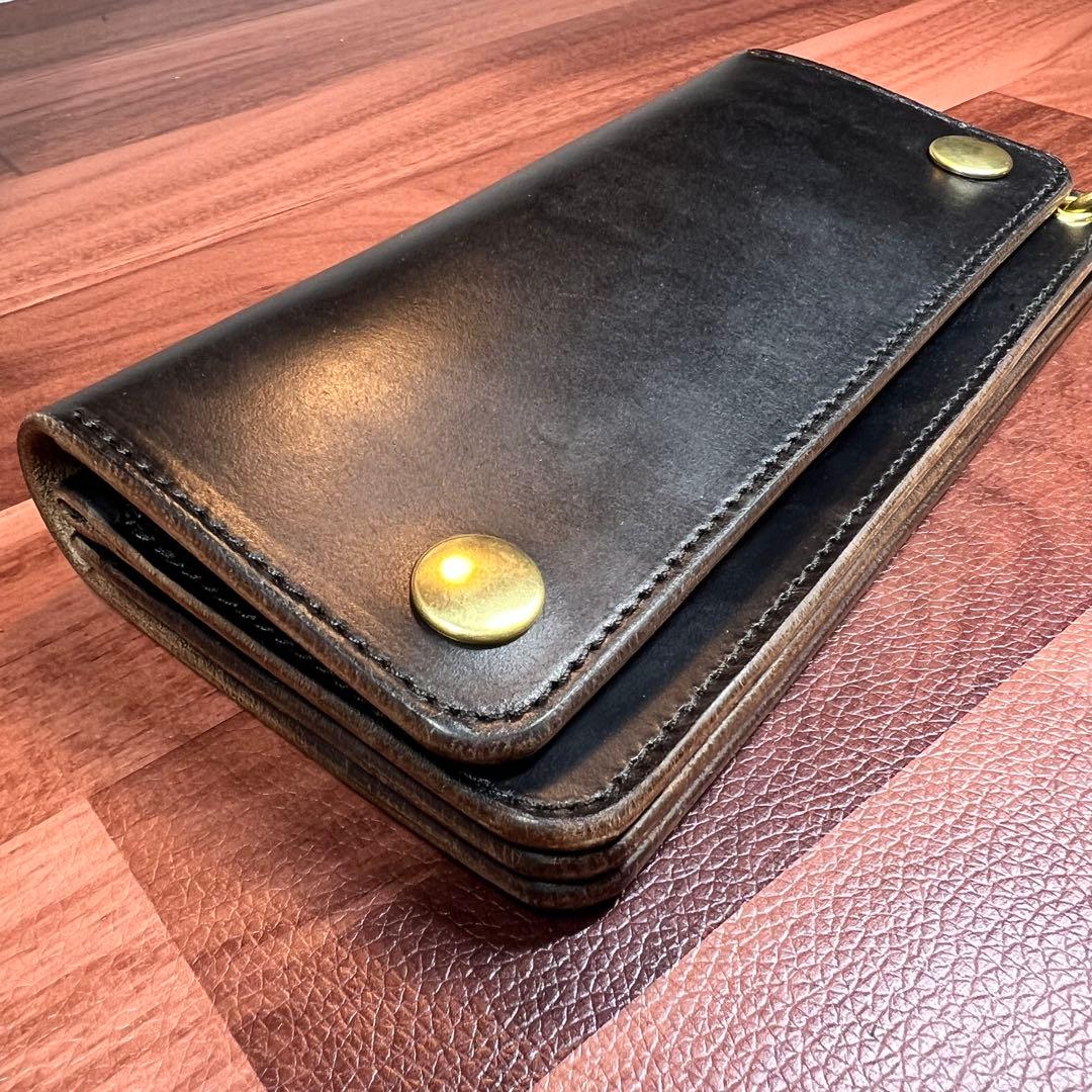 【トラッカーウォレット ロング3層】クロムエクセル ゴールド　universal