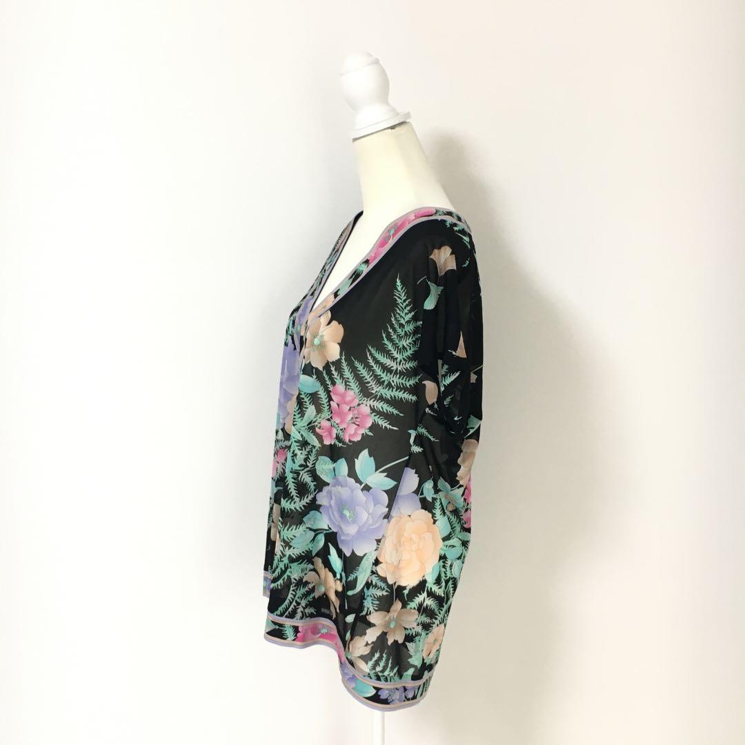 近年美品　LEONARD レオナール　透け感　カンカン　チュニック 42