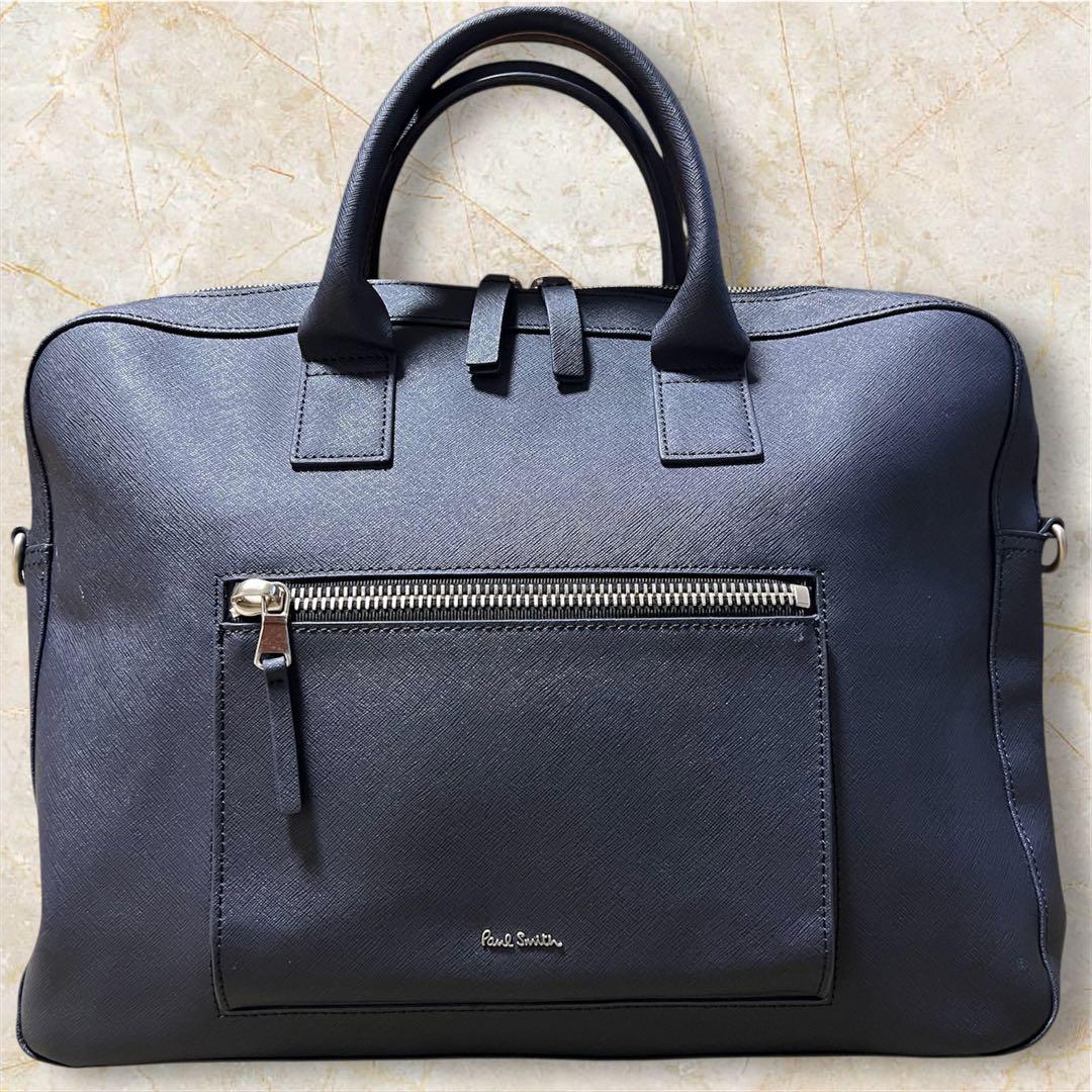 極美品☆Paul Smithポールスミス ビジネスバッグ ブリーフケースネイビー