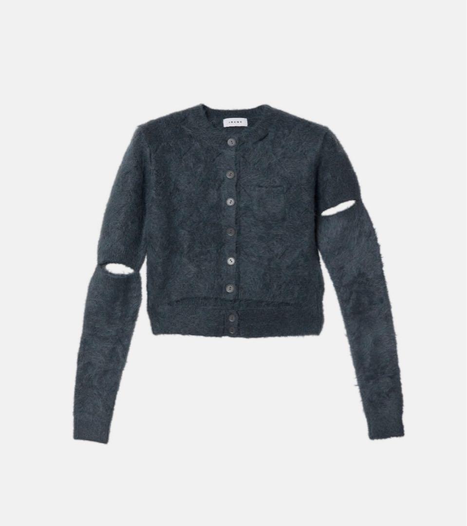 IRENE アイレネ Eyelet Alpaca Shaggy Cardigan