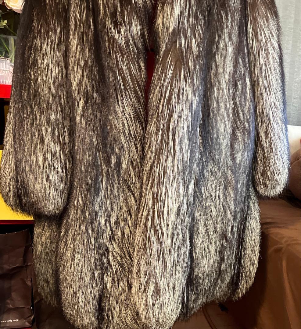 ランビン　LANVIN シルバーフォックス　リアルファーコート　SAGA FOX