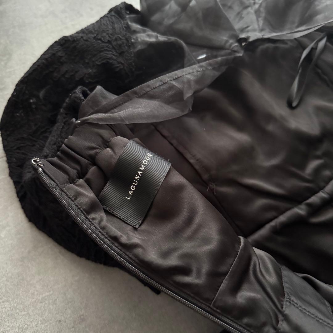 ラグナムーン パンツドレス オールインワン M 異素材ドッキング オケージョン