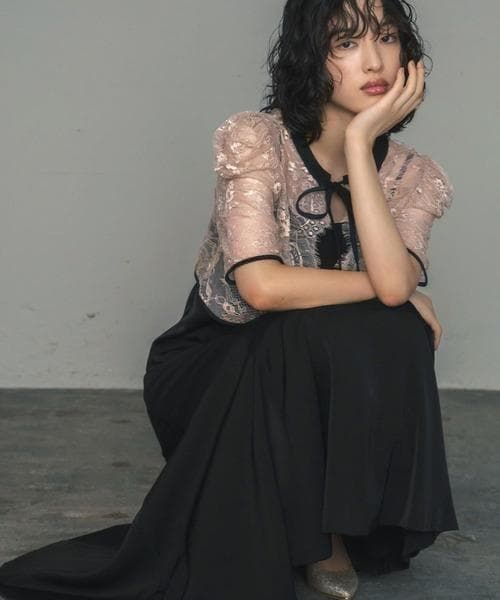 美品 GIRL ガール レースブラウス ワンピース ドレス M お呼ばれ 結婚式