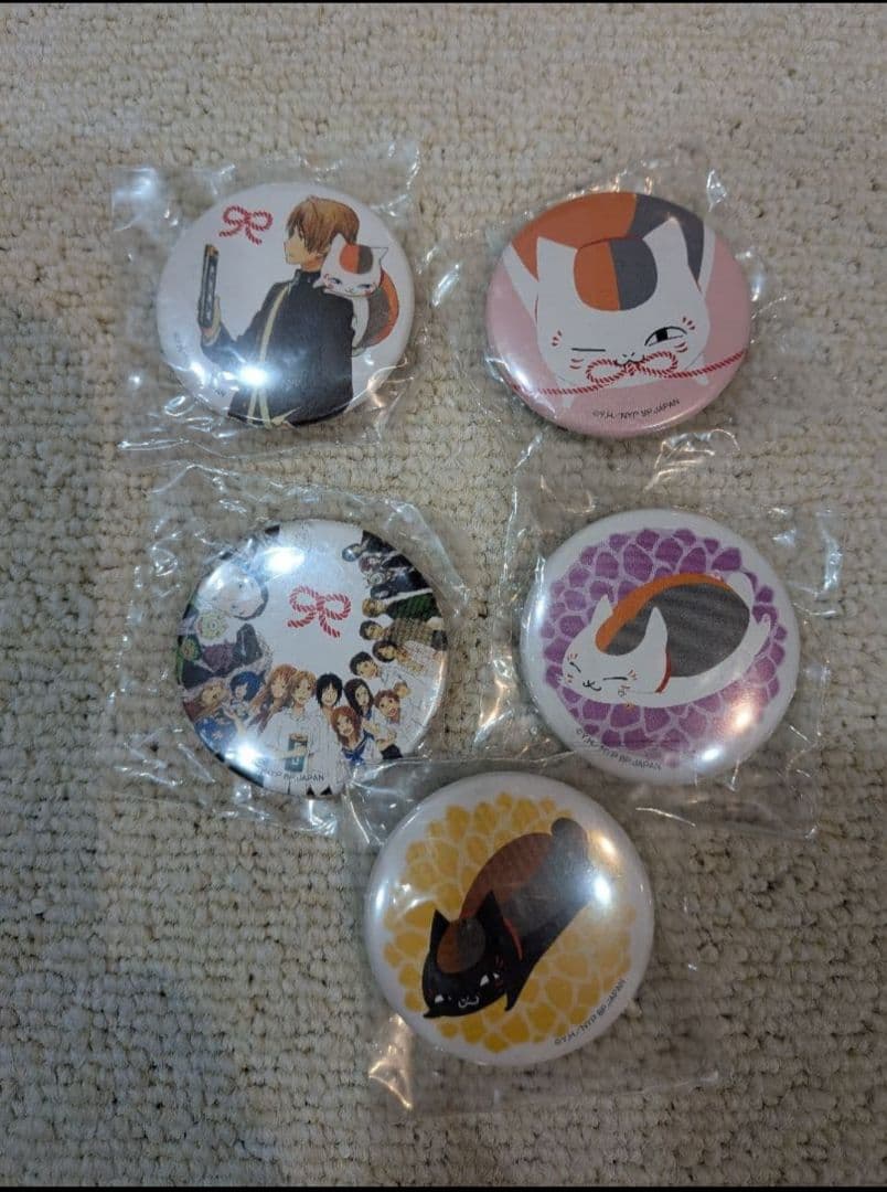夏目友人帳　一番くじキャラバン　おみくじ会場限定缶バッジ　夏目貴志　全員集合