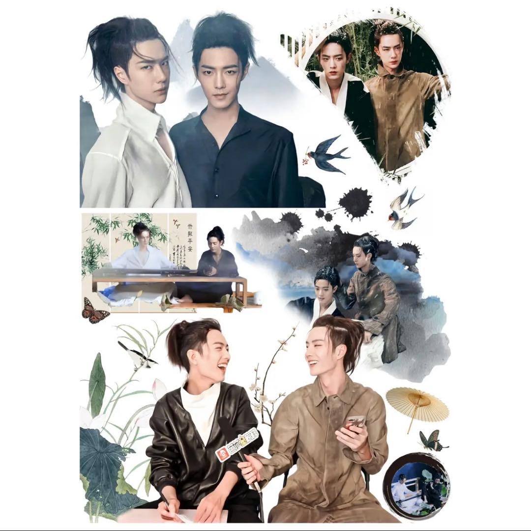 19×25cm 王一博 肖戦 デザイン　転写耐油防水ステッカー　11枚