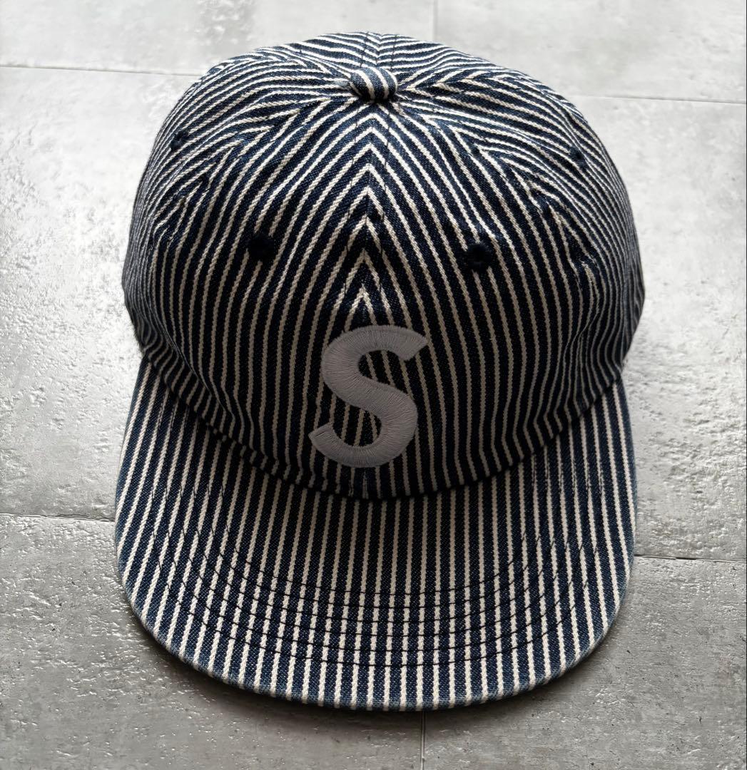 USA製　シュプリーム Sロゴ　ヒッコリー　ストライプ　キャップ　デザイン◎