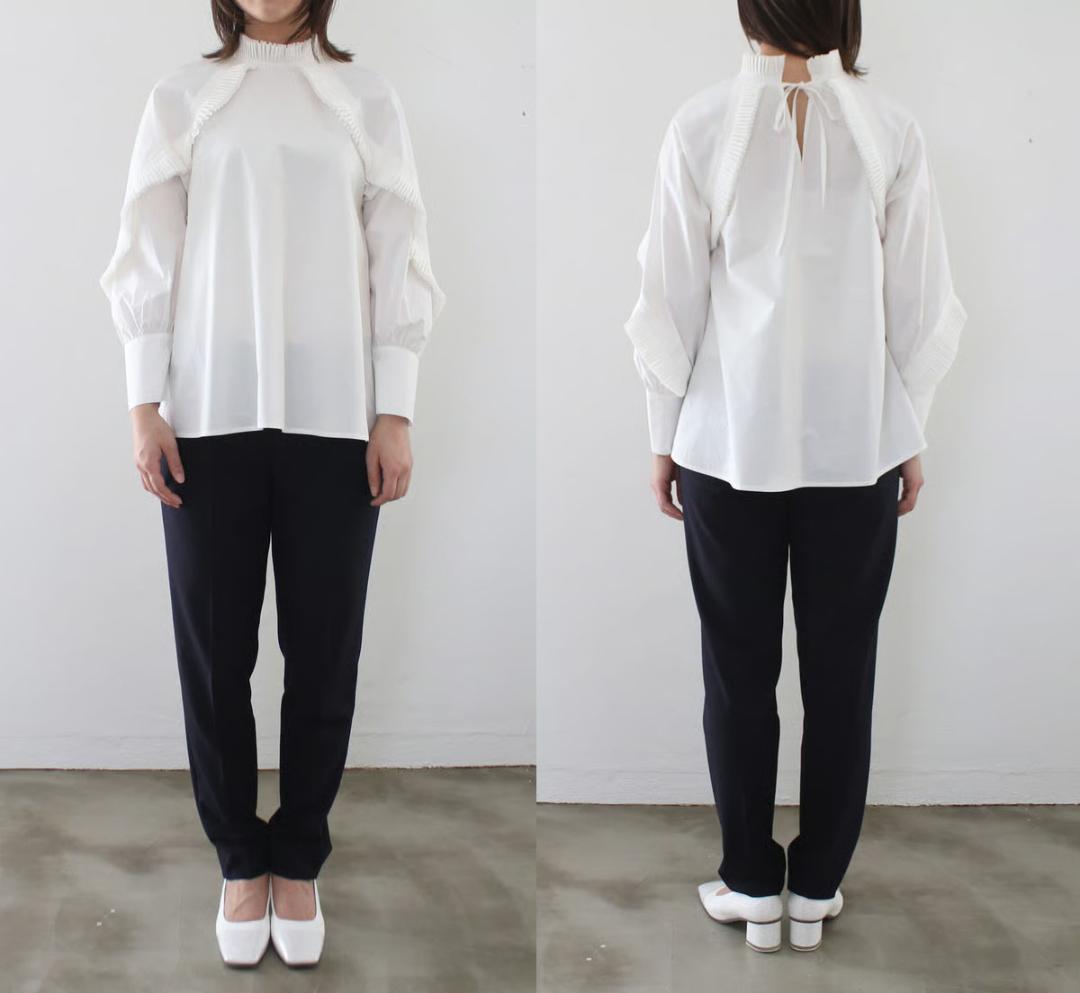 美品 マリリンムーン 2,7万円 フリルブラウス スタンドカラーブラウス 452