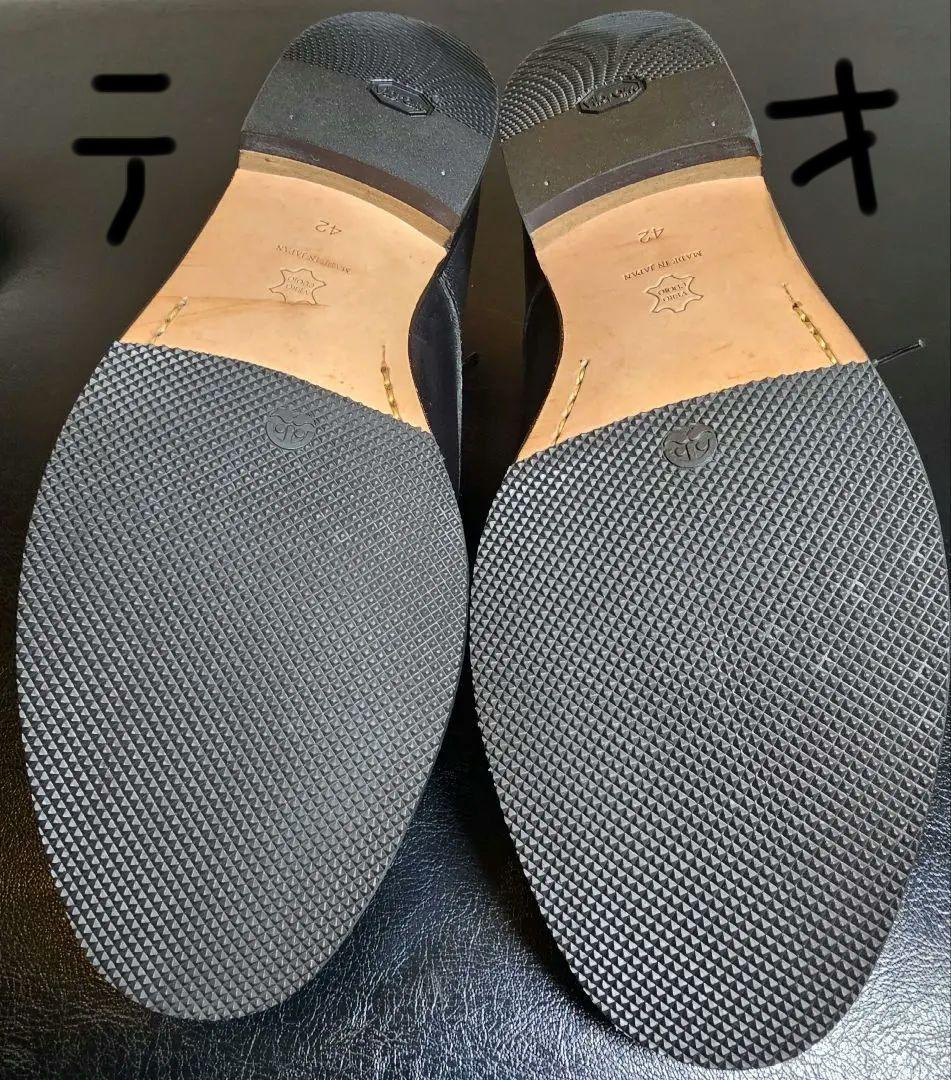 美品 パドローネ ダービー プレーントゥーシューズ 黒 27cm 日本製