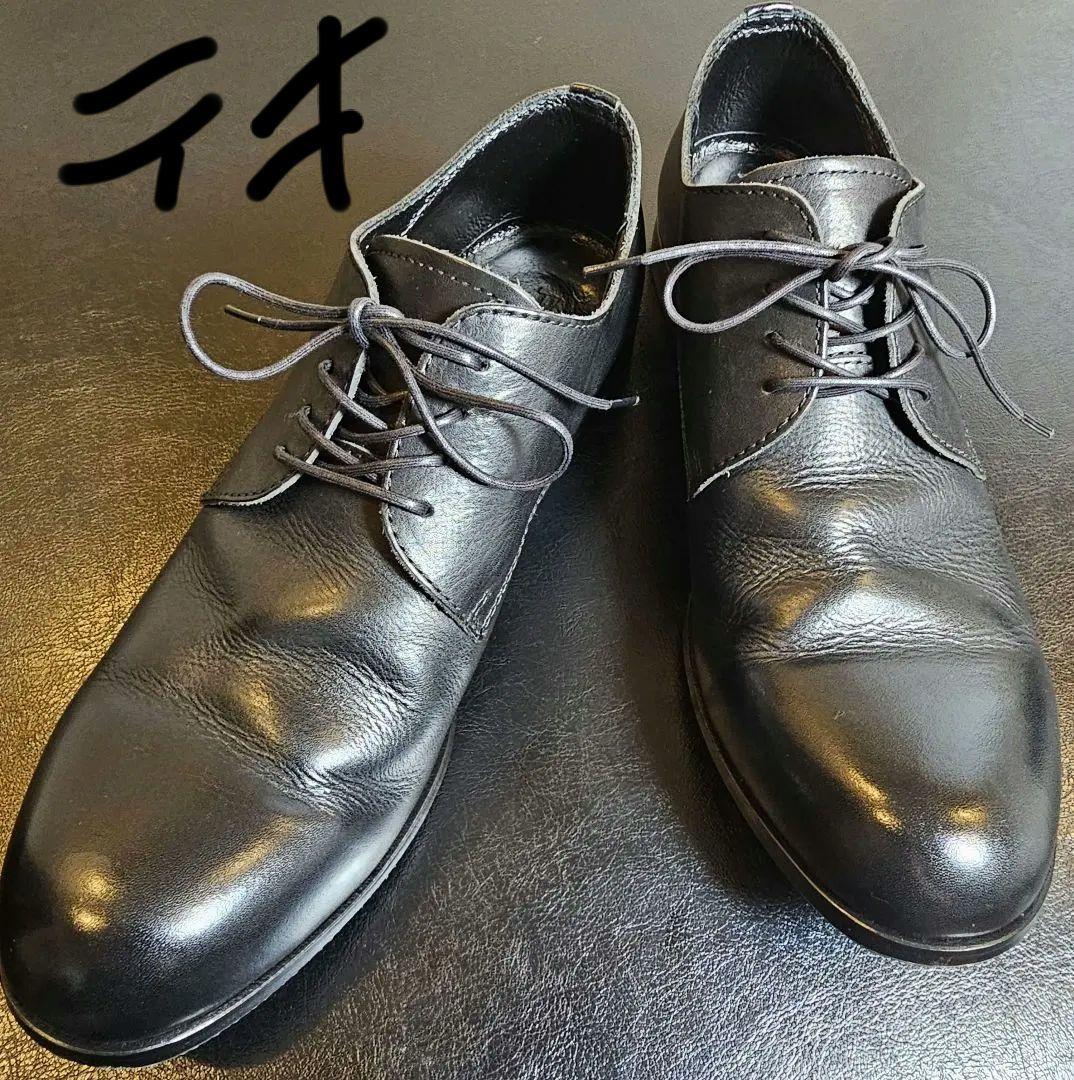 美品 パドローネ ダービー プレーントゥーシューズ 黒 27cm 日本製