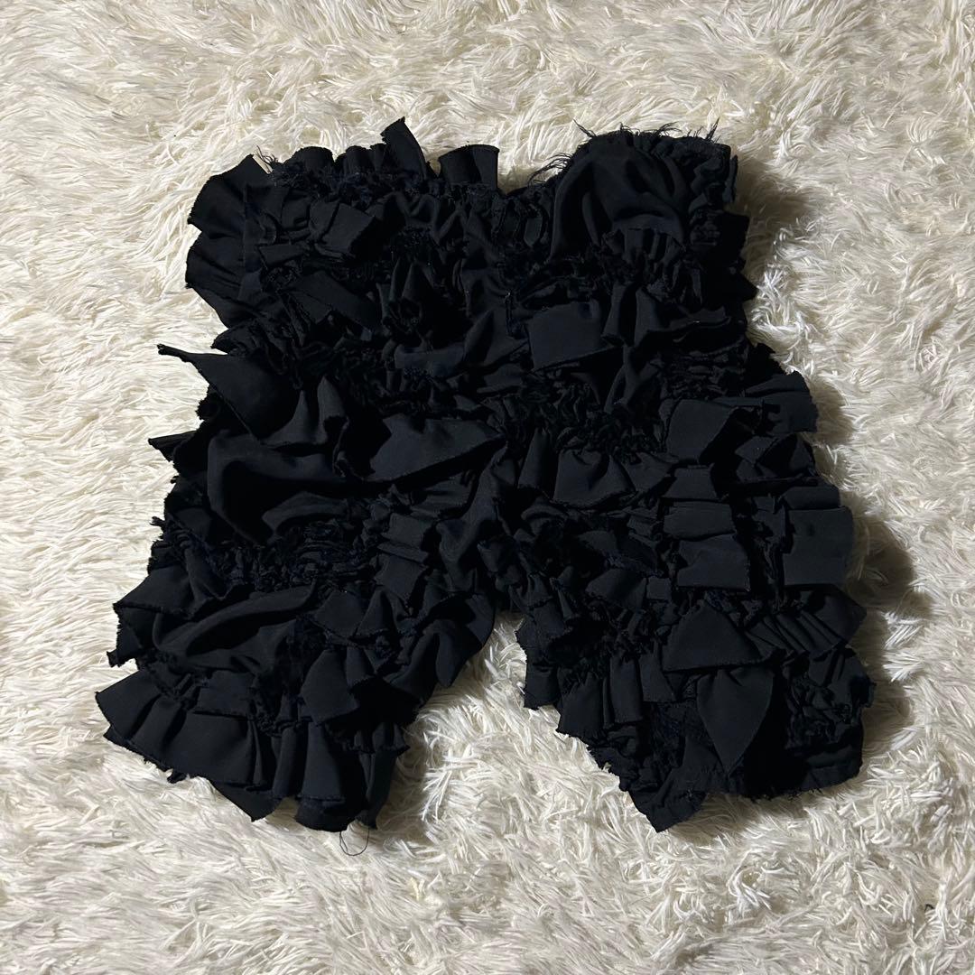 AD2015 archive 総ギャザーフリルパンツ 黒 ショーツ