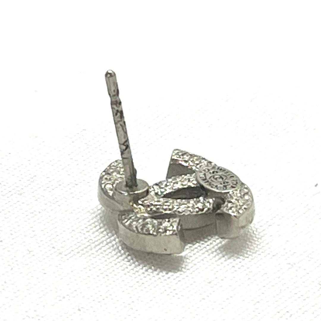 Y601-229 シャネル ココマーク ラインストーン ピアス シルバー 片耳