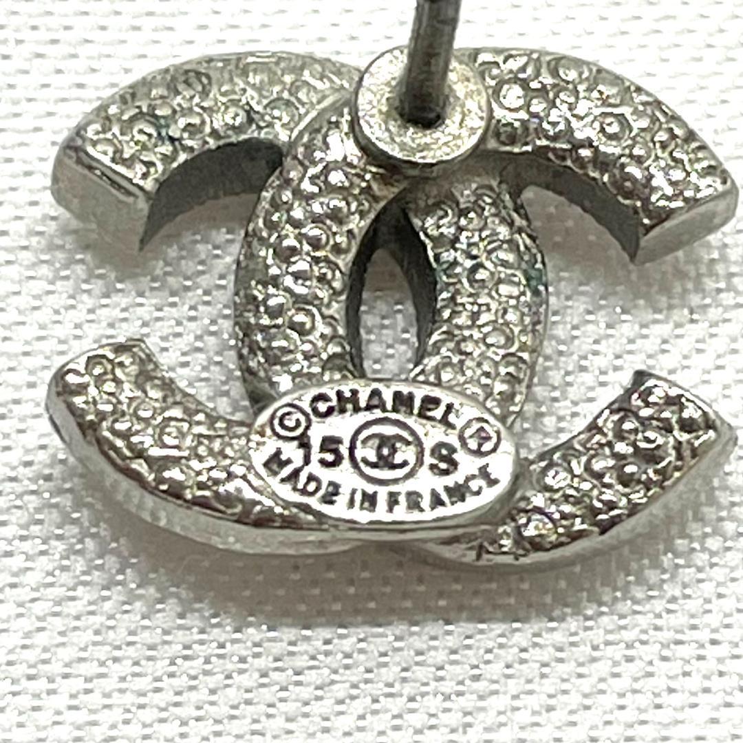 Y601-229 シャネル ココマーク ラインストーン ピアス シルバー 片耳