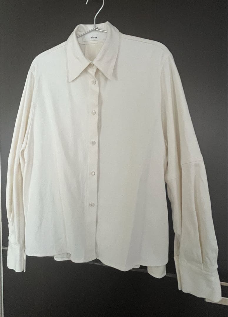 deres Alex silk denim shirt ホワイト