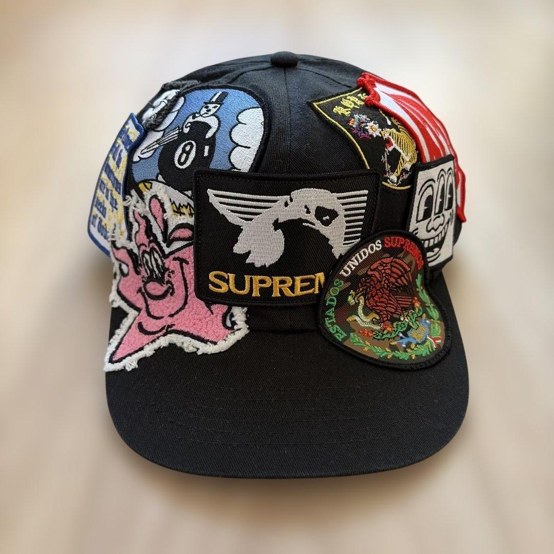 帽子 Supreme Patches 6-Panel Black