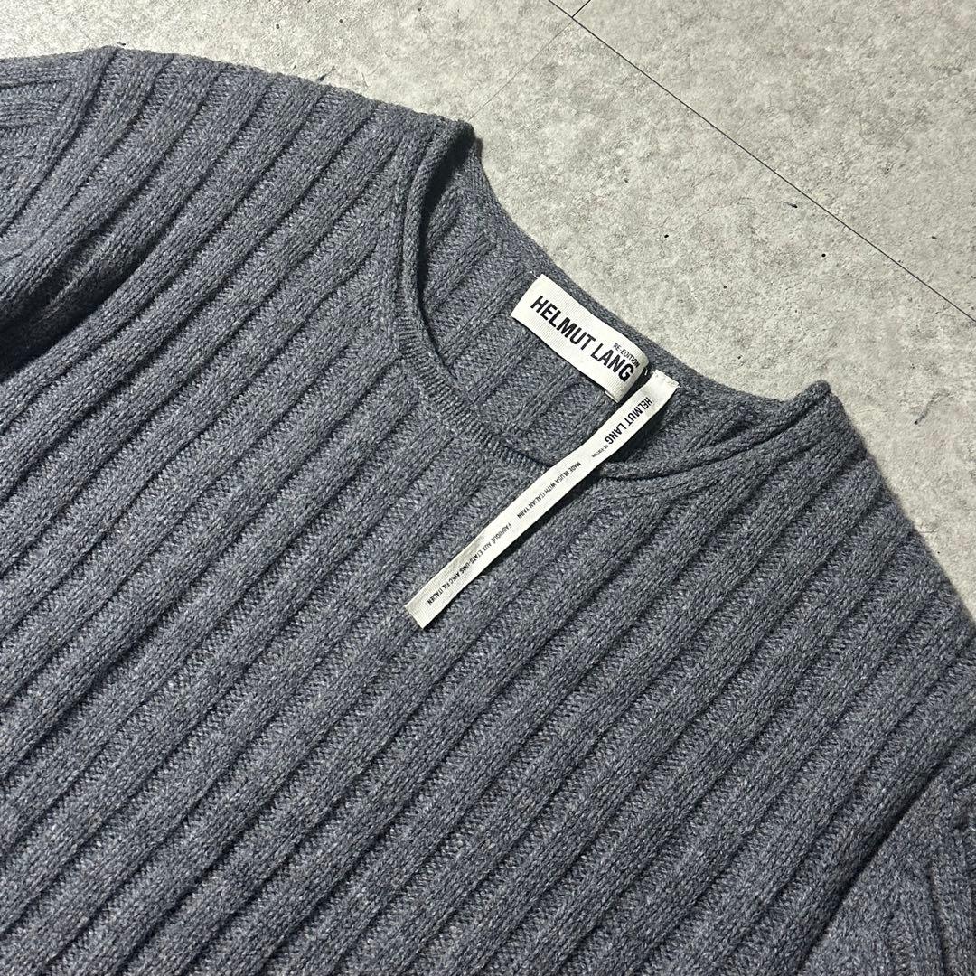 HELMUT LANG エルボーカットアウト グレーニット