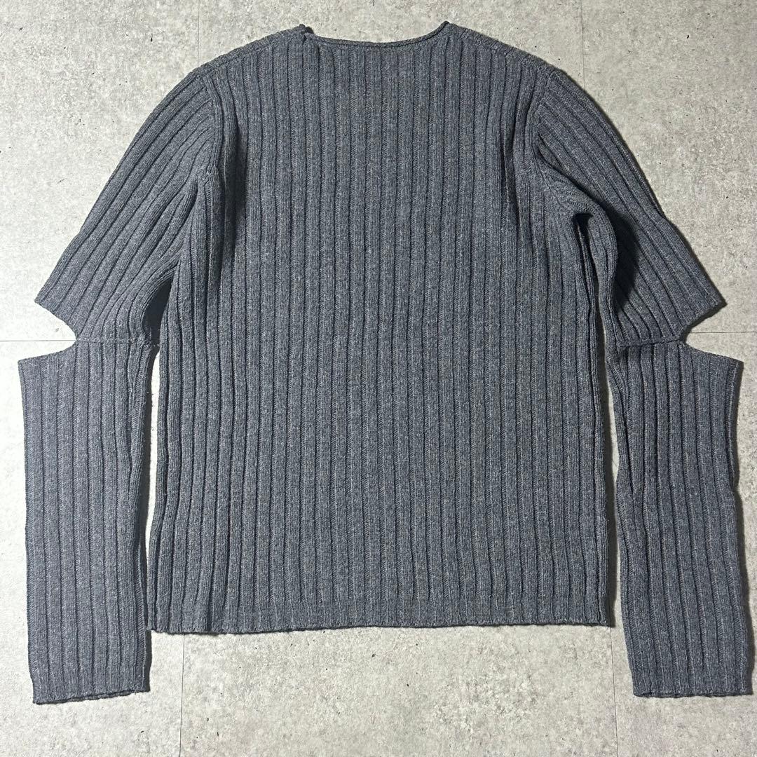 HELMUT LANG エルボーカットアウト グレーニット